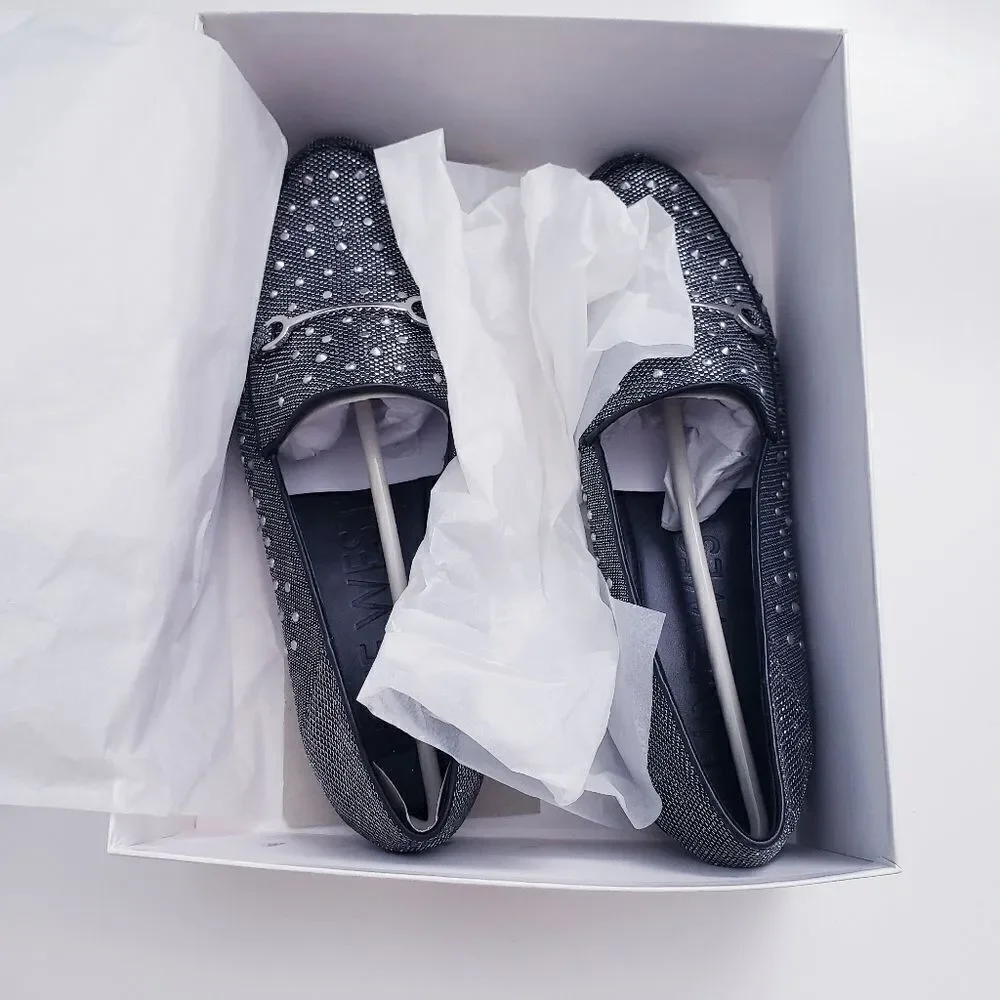 Nine West Westoy Black Metallic Studded Loafer